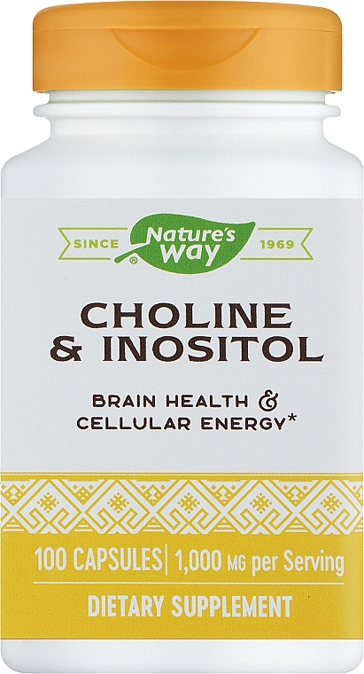 Пищевая добавка "Холин и инозитол", 500 mg - Nature’s Way Choline & Inositol — фото N1