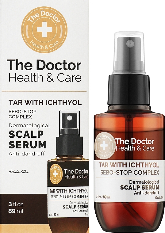 Cироватка для шкіри голови «Дігтярна з іхтіолом» - The Doctor Health & Care Tar With Ichthyol + Sebo-Stop Complex Scalp Serum — фото N2