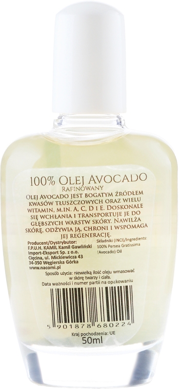 Натуральное масло авокадо - Nacomi Avocado Natural Oil — фото N4