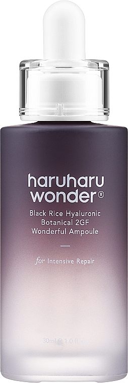 Антивікова ампула для обличчя - Haruharu Wonder Black Rice Hyaluronic Botanical 2GF Wonderful Ampoule — фото N1