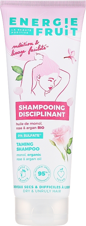 Шампунь для неслухняного волосся "Моної, трояндова та арганова олія" - Energie Fruit Monoï, Rose & Argan Oil Smoothing Shampoo — фото N1