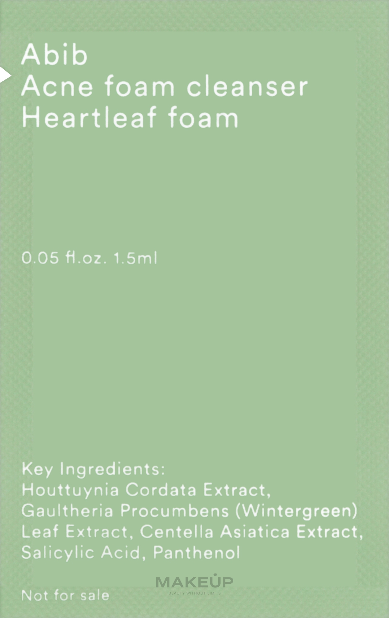 Очищувальна пінка для проблемної шкіри - Abib Acne Foam Cleanser Heartleaf Foam (пробник) — фото 1.5ml