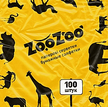Сухие бумажные салфетки ZooZoo, 100 штук, желтые - Снежная Панда — фото N1