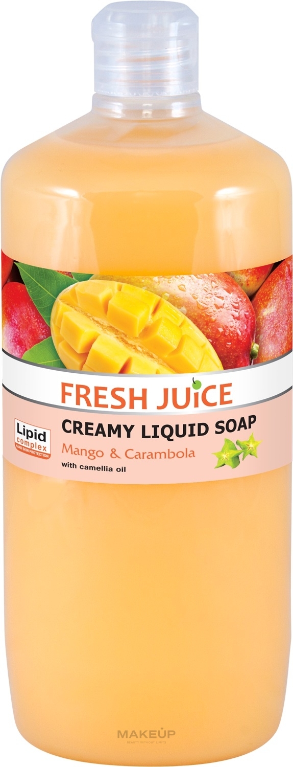 Крем-мыло с маслом камелии "Манго и карамбола" - Fresh Juice Mango & Carambol — фото 1000ml
