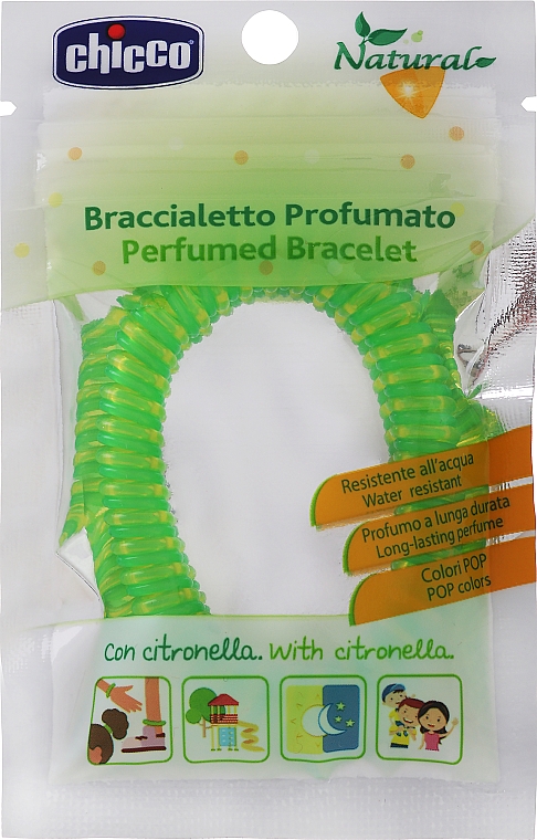 Браслет від комарів із запахом, зелений - Chicco Perfumed Bracelets — фото N1
