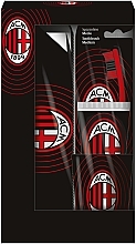 Духи, Парфюмерия, косметика Набор - Naturaverde Football Teams Milan Oral Care Set (toothbrush/1pc + toothpaste/75ml + acc/2pcs)