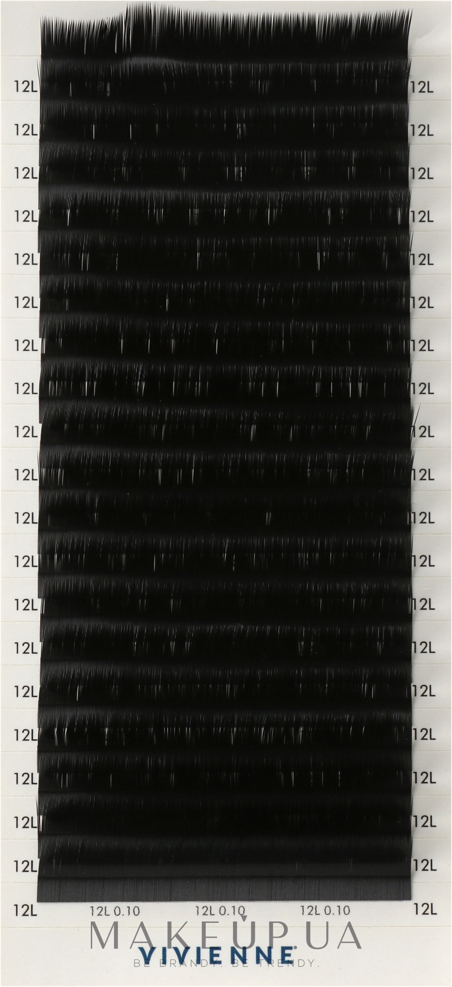 Накладні вії "Elite", чорні, 20 ліній (0,1, L, 12) - Vivienne — фото 1уп