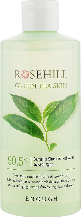 Заспокійливий тонер для обличчя, із зеленим чаєм - Enough Rosehill Green Tea Skin 90% — фото N1