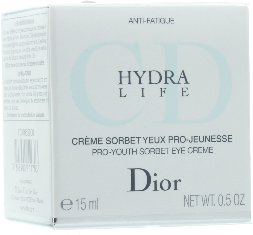 Крем для контура глаз увлажняющий - Dior Hydra Life Pro-Youth Sorbet Eye Creme — фото N1