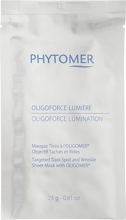 Відновлювальна, освітлювальна тканинна маска проти зморщок і темних плям - Phytomer Oligoforce Lumination Targeted Dark Spot and Wrinkle Sheet Mask — фото N1