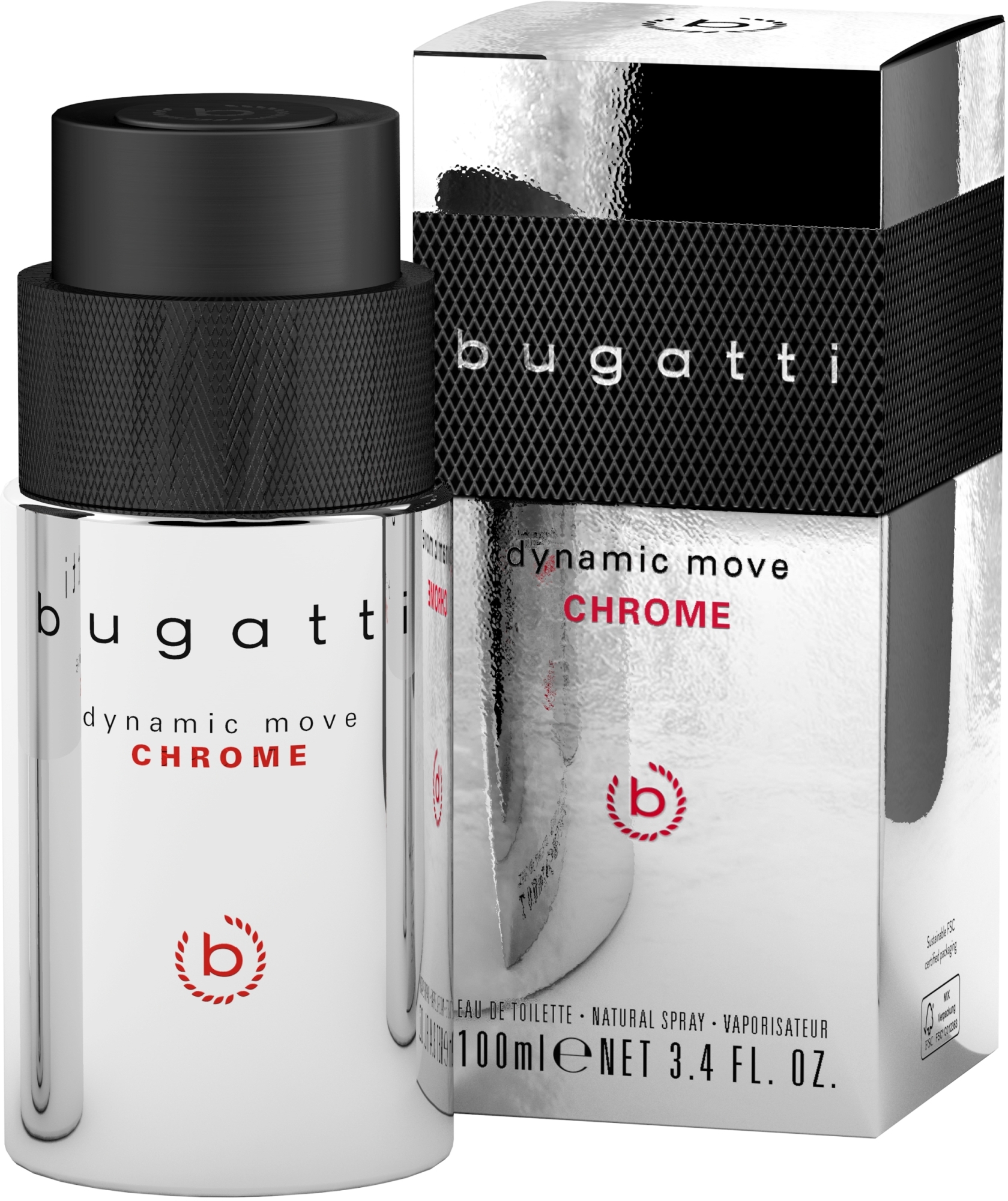 Bugatti Dynamic Move Chrome - Туалетная вода — фото 100ml