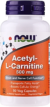 Пищевая добавка "Ацетил Л карнитин", 500 мг - Now Foods Acetyl-L Carnitine — фото N1