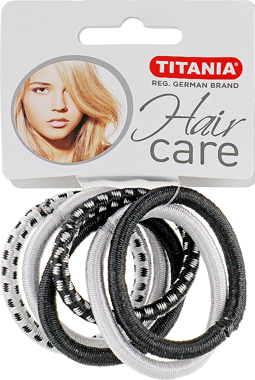 Еластичний затискач для волосся, 6 шт, різнокольорові - Titania Hair Care