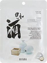 Тканинна маска для обличчя, з саке  - Mitomo Sake Essence Mask — фото N1