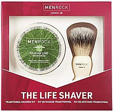 Духи, Парфюмерия, косметика Набор - Men Rock The Life Shaver Sicilian Lime Kit (brush/1pcs + sh/cr/100ml)