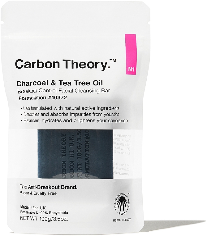 Очищающее угольное мыло для проблемной кожи лица - Carbon Theory Facial Cleansing Bar — фото N1