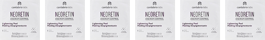 Освітлювальний пілінг для обличчя - Cantabria Labs Neoretin Discrom Control Pigment Peel Pads — фото N2