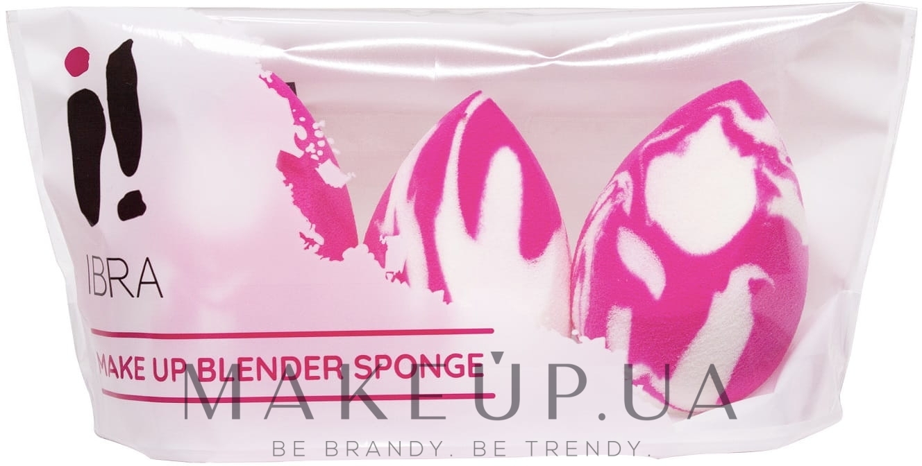 Набір спонжів для макіяжу, 3 шт., біло-рожеві - Ibra Make Up Blender Sponge Doble Color — фото 3шт