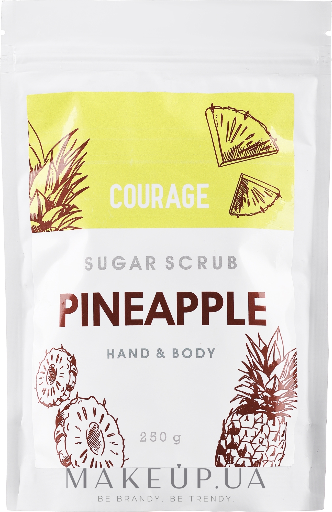Сахарный скраб для рук и тела «Ананас» - Courage Pineapple Hands & Body Sugar Scrub (дой-пак) — фото 250g
