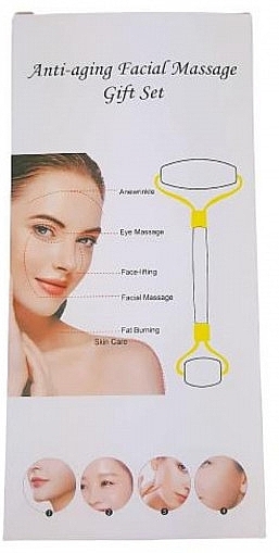 Ролер для масажу обличчя нефритовий, чорний - Deni Carte Anti-Aging Facial Massage Roller — фото N2