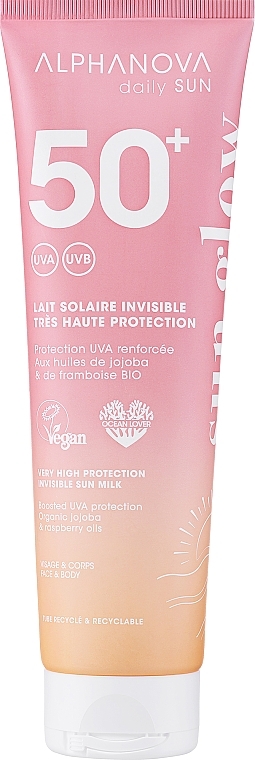 Солнцезащитное молочко для лица и тела - Alphanova Invisible Sun Milk SPF50+ — фото N1