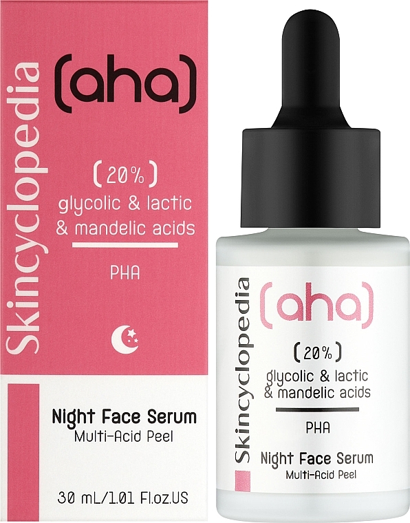 Нічна сироватка для обличчя з 20 % AHA- та PHA-кислотами - Skincyclopedia Night Face Serum Night Peeling With 20% AHA & PHA — фото N2