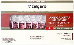 Ампулы против выпадения волос для женщин - Vitalcare Professional Made In Swiss Women’s Anti-Hair Loss Ampoules — фото N1