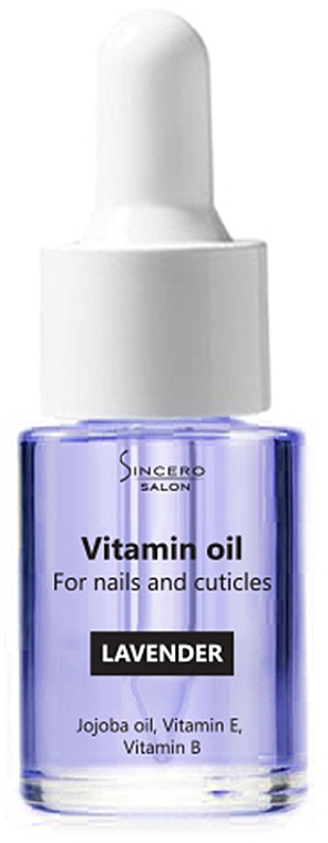Вітамінна олія для нігтів "Лаванда" - Sincero Salon Vitamin Nail Oil Lavender — фото N1