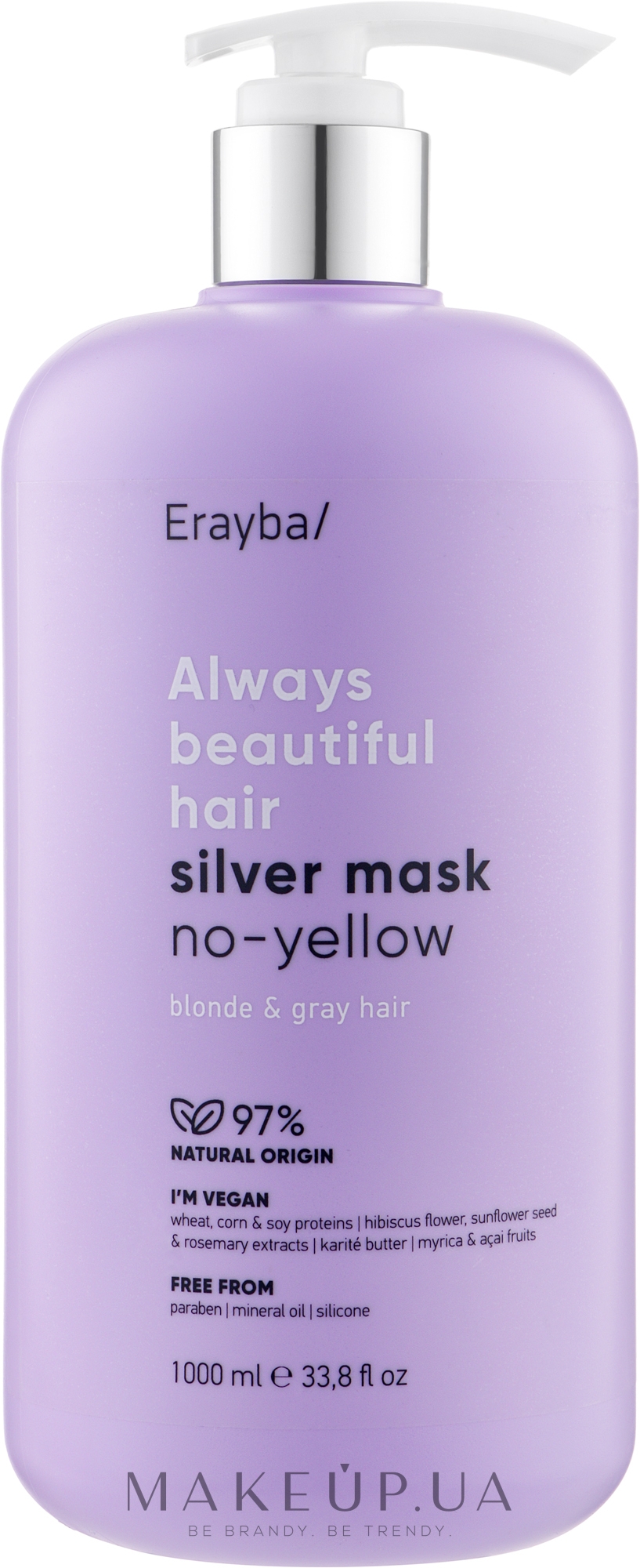 Маска для волос против желтизны - Erayba ABH Silver No-Yellow Mask  — фото 1000ml