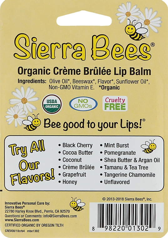 Набір бальзамів для губ "Крем-брюле" - Sierra Bees (lip/balm/4x4,25g) — фото N2