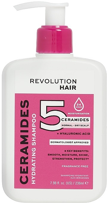 Шампунь для волосся - Revolution Haircare 5 Ceramides + Hyaluronic Acid Hydrating Shampoo — фото N1