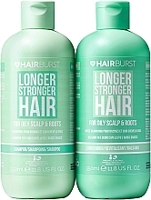 Набор для жирной кожи головы и корней волос - Hairburst Longer Stronger Hair (shm/350ml + cond/350ml) — фото N1