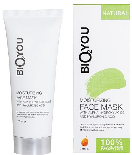 Увлажняющая маска для лица с AHA и гиалуроновой кислотой - Bio2You Natural Moisturising Face Mask — фото N1