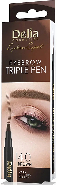 Маркер для бровей - Delia Cosmetics Eyebrow Triple Pen  — фото N2