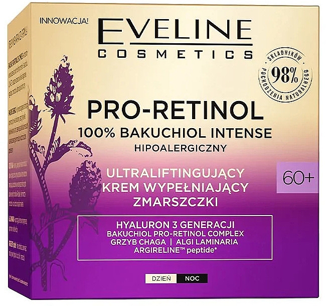 Ультраліфтинг-крем для обличчя 60+ - Eveline Cosmetics Pro-Retinol 100% Bakuchiol Ultralifting Cream — фото N1