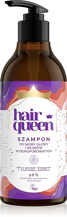 Шампунь для волосся з високою пористістю - Hair Queen Shampoo — фото N1