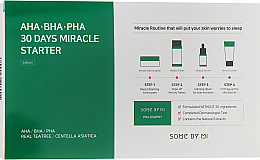 Духи, Парфюмерия, косметика УЦЕНКА Набор - Some By Mi AHA BHA PHA 30 Days Miracle Mini Set (soap/30ml + ton/mini/30ml + ser/mini/10ml + f/cr/mini/20g) *