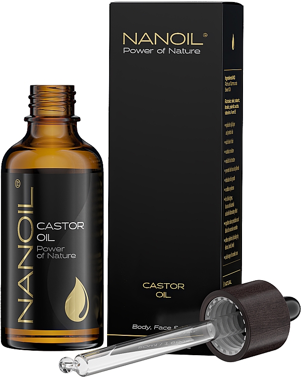 Рицинова олія - Nanoil Body Face and Hair Castor Oil — фото N3