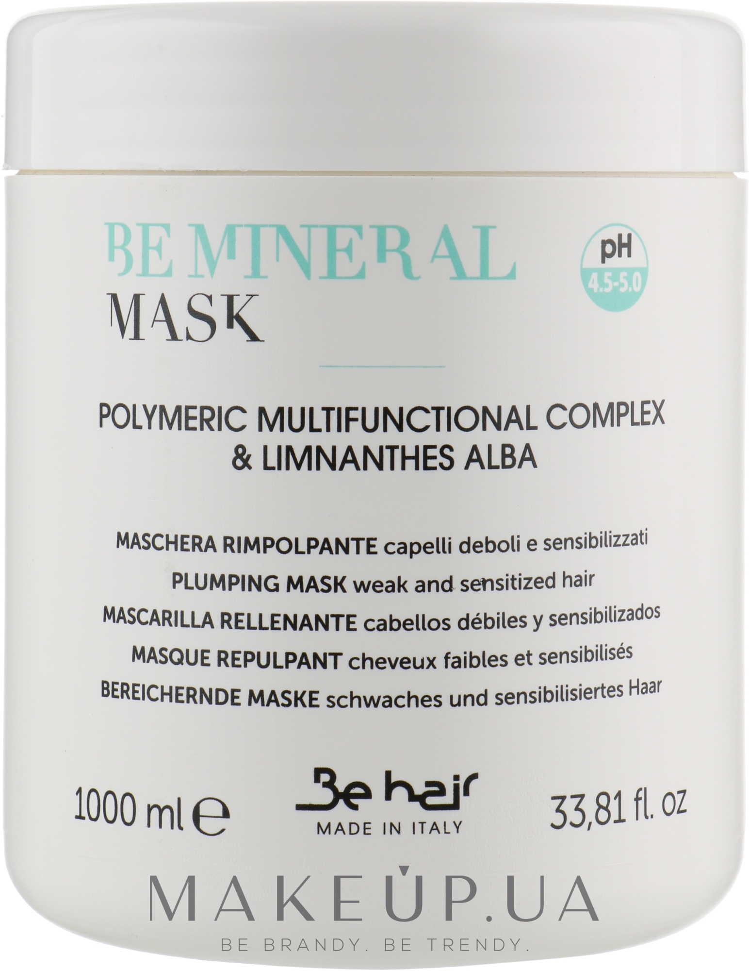 Уплотняющая маска для волос с минералами - Be Hair Be Mineral Plumping Mask — фото 1000ml