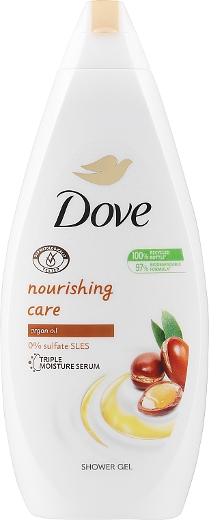 Гель для душу з дорогоцінними оліями - Dove Nourishing Care & Oil Moroccan Argan Oil — фото N1
