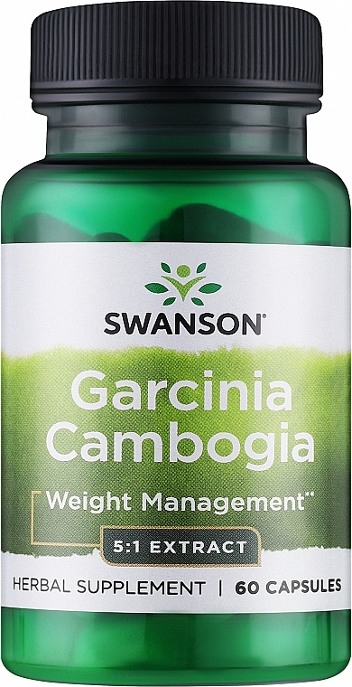 Харчова добавка "Екстракт гарцинії камбоджійської", 80 мг - Swanson Garcinia Cambogia 5:1 Extract — фото N1