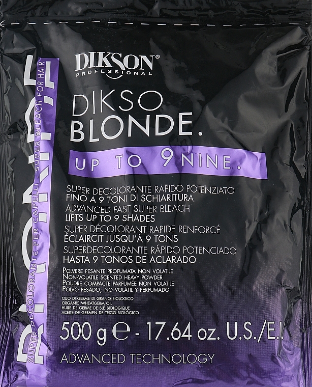 Усиленный осветляющий порошок для волос - Dikson Dikso Blonde Bleaching Powder Up To 9 (зип-пакет) — фото N1