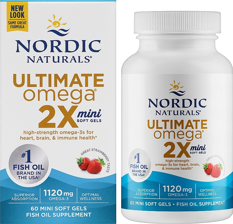 Харчова добавка "Ультимейт Омега 1120 мг" - Nordic Naturals Ultimate Omega 2X Mini 1120mg Strawberry — фото N2