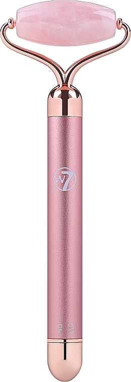 Кварцевий ролер для обличчя, з вібрацією - W7 Cosmetics Rose Quartz Vibrating Facial Roller — фото N1