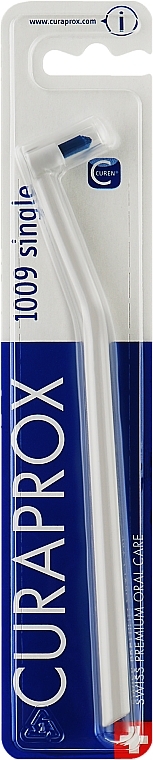 Монопучковая зубная щетка "Single CS 1009", бело-синяя - Curaprox