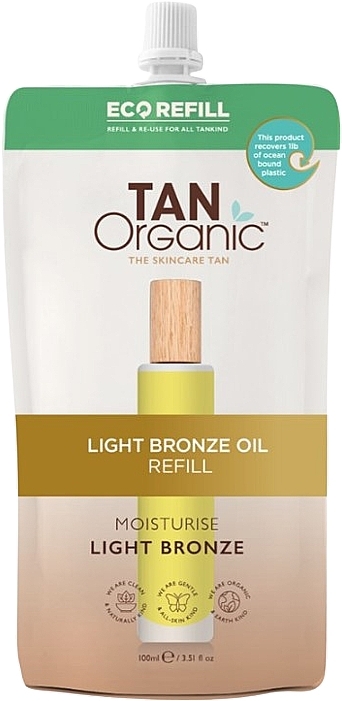 Олія для автозасмаги - TanOrganic Light Bronze Oil Refill (змінний блок) — фото N3
