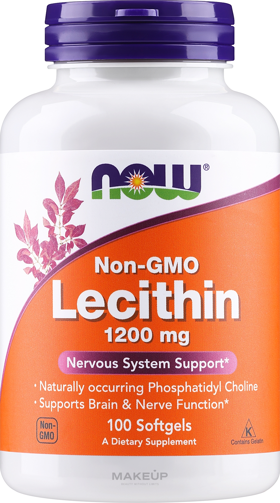 Капсулы "Лецитин" 1200 mg - Now Foods Non-GMO Lecithin — фото 100шт