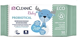 Дитячі вологі серветки, 50 шт. - Cleanic Eco Baby Probiotical — фото N1