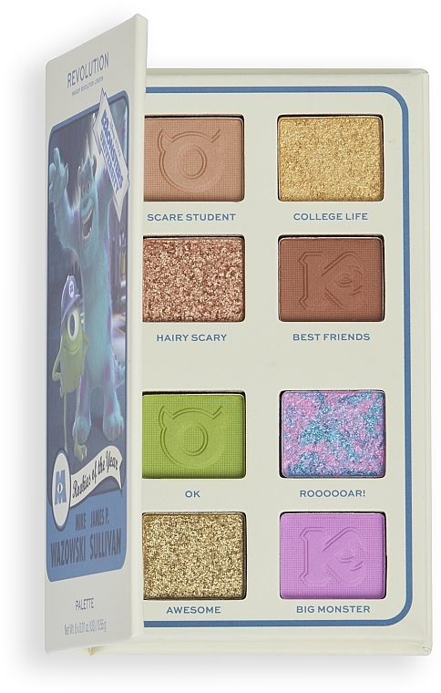 Палетка теней для век - Makeup Revolution X Monsters University Card Palette Mike & Sulley Scare — фото N1