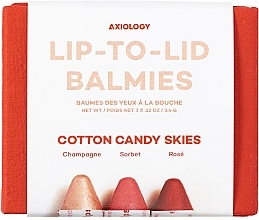 Набор бальзамов для губ, век и щек - Axiology Lip-to-Lid Balmies Trio (lip/balm/3.4g) — фото N2